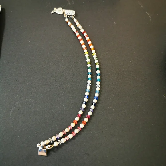 Rainbow Crystal Double Strand Bracelet - Picture 7 of 15